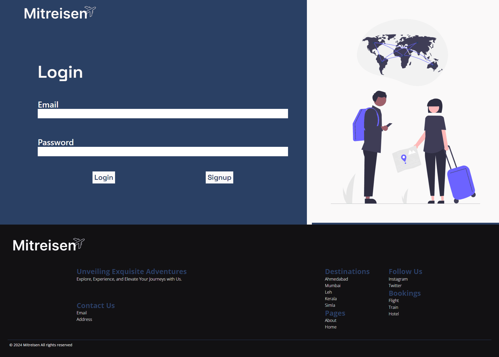 Login page